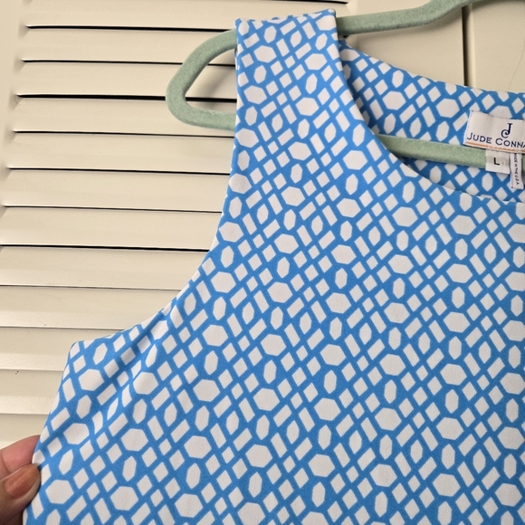 Jude Connally Sleeveless Dress Blue/white Size L - Picture 3 of 5